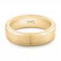 18k Yellow Gold 18k Yellow Gold Custom Brushed Men's Wedding Band - Flat View -  102843 - Thumbnail