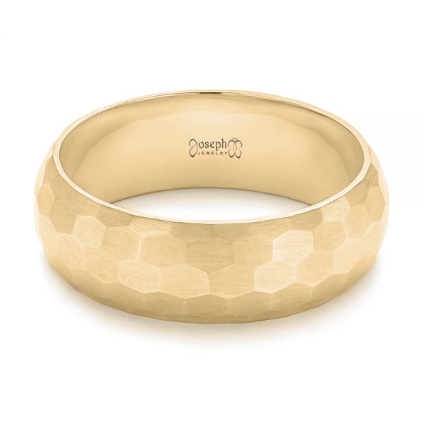 14k Yellow Gold 14k Yellow Gold Custom Brushed Men's Wedding Band - Flat View - 102967