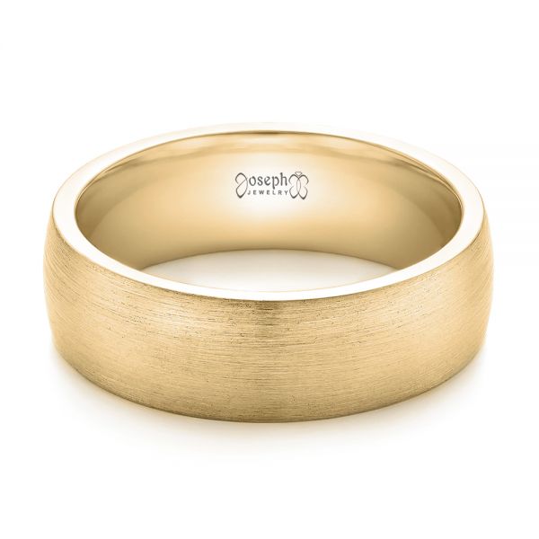 14k Yellow Gold 14k Yellow Gold Custom Brushed Men's Wedding Band - Flat View - 103280