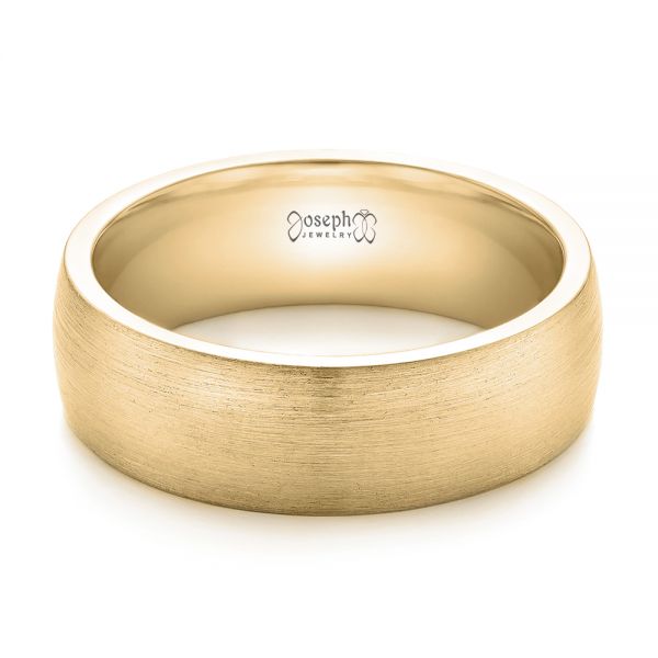 14k Yellow Gold 14k Yellow Gold Custom Brushed Men's Wedding Band - Flat View -  103280