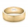 18k Yellow Gold 18k Yellow Gold Custom Brushed Men's Wedding Band - Flat View -  103280 - Thumbnail