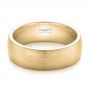 14k Yellow Gold 14k Yellow Gold Custom Brushed Men's Wedding Band - Flat View -  103280 - Thumbnail