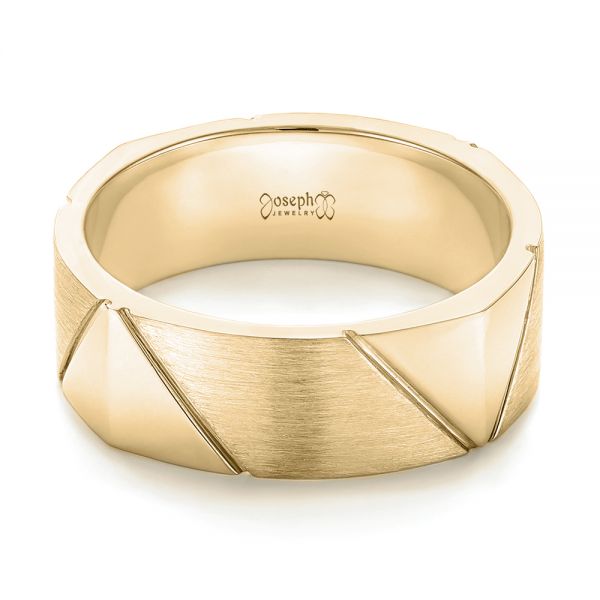 18k Yellow Gold 18k Yellow Gold Custom Brushed Men's Wedding Band - Flat View - 103360
