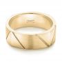 14k Yellow Gold 14k Yellow Gold Custom Brushed Men's Wedding Band - Flat View -  103360 - Thumbnail