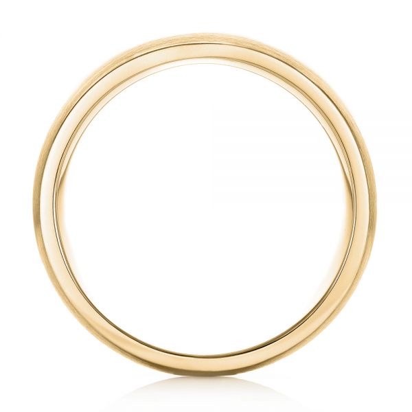 18k Yellow Gold 18k Yellow Gold Custom Brushed Men's Wedding Band - Front View -  103280