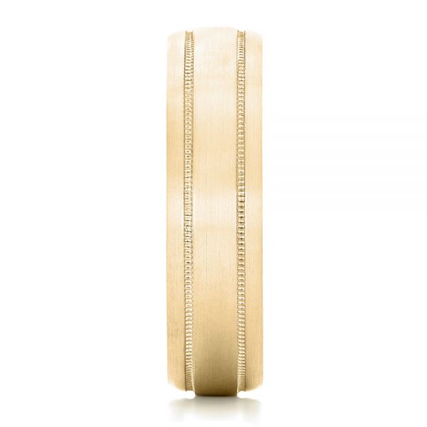 14k Yellow Gold 14k Yellow Gold Custom Brushed Men's Wedding Band - Side View - 102842