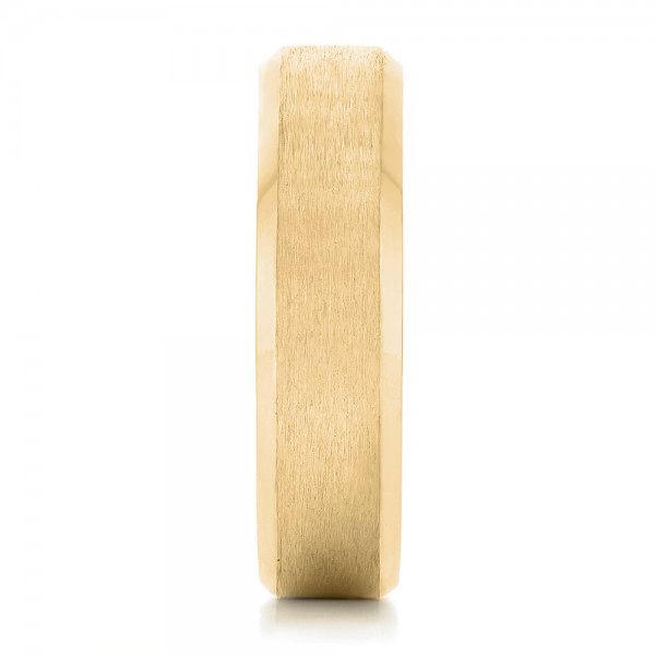 14k Yellow Gold 14k Yellow Gold Custom Brushed Men's Wedding Band - Side View - 102843