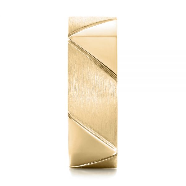 18k Yellow Gold 18k Yellow Gold Custom Brushed Men's Wedding Band - Side View - 103360