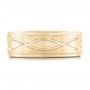 18k Yellow Gold 18k Yellow Gold Custom Brushed Men's Wedding Band - Top View -  102456 - Thumbnail