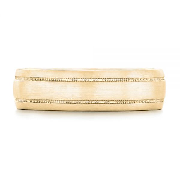 14k Yellow Gold 14k Yellow Gold Custom Brushed Men's Wedding Band - Top View - 102842