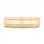 18k Yellow Gold 18k Yellow Gold Custom Brushed Men's Wedding Band - Top View -  102842 - Thumbnail