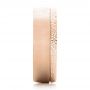 18k Rose Gold 18k Rose Gold Custom Brushed And Hammered Men's Wedding Band - Side View -  101983 - Thumbnail