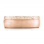 18k Rose Gold 18k Rose Gold Custom Brushed And Hammered Men's Wedding Band - Top View -  101983 - Thumbnail