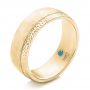 18k Yellow Gold Custom Brushed And Hammered Men's Wedding Band