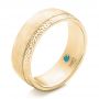 18k Yellow Gold 18k Yellow Gold Custom Brushed And Hammered Men's Wedding Band - Three-Quarter View -  101983 - Thumbnail