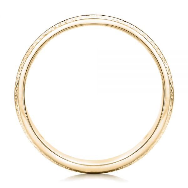 14k Yellow Gold 14k Yellow Gold Custom Brushed And Hammered Men's Wedding Band - Front View - 101983