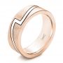 14k Rose Gold Custom Brushed And Polished Men's Band