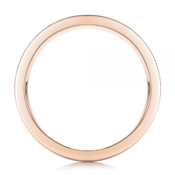 14k Rose Gold 14k Rose Gold Custom Brushed And Polished Men's Band - Front View -  102174