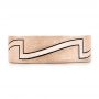 14k Rose Gold 14k Rose Gold Custom Brushed And Polished Men's Band - Top View -  102174 - Thumbnail