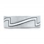 14k White Gold Custom Brushed And Polished Men's Band - Top View -  102174 - Thumbnail
