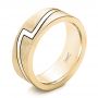 14k Yellow Gold Custom Brushed And Polished Men's Band