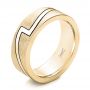 18k Yellow Gold 18k Yellow Gold Custom Brushed And Polished Men's Band - Three-Quarter View -  102174 - Thumbnail