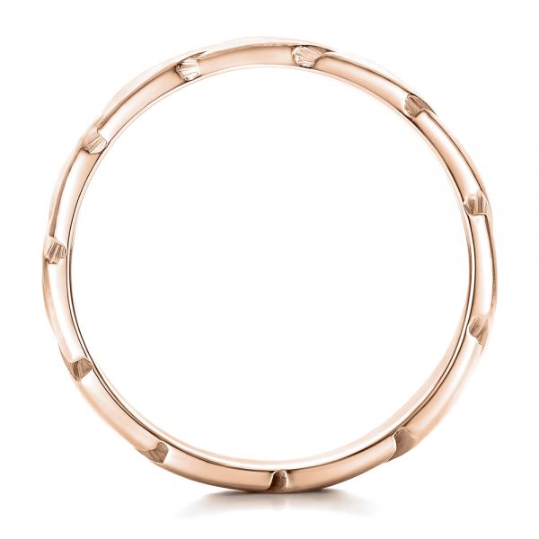 18k Rose Gold 18k Rose Gold Custom Brushed And Woven Men's Band - Front View - 102015