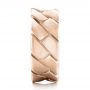 18k Rose Gold 18k Rose Gold Custom Brushed And Woven Men's Band - Side View -  102015 - Thumbnail