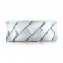 18k White Gold 18k White Gold Custom Brushed And Woven Men's Band - Top View -  102015 - Thumbnail