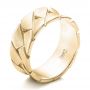 14k Yellow Gold 14k Yellow Gold Custom Brushed And Woven Men's Band - Three-Quarter View -  102015 - Thumbnail