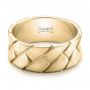 14k Yellow Gold 14k Yellow Gold Custom Brushed And Woven Men's Band - Flat View -  102015 - Thumbnail