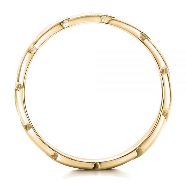 14k Yellow Gold 14k Yellow Gold Custom Brushed And Woven Men's Band - Front View - 102015