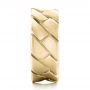 18k Yellow Gold 18k Yellow Gold Custom Brushed And Woven Men's Band - Side View -  102015 - Thumbnail