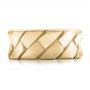 14k Yellow Gold 14k Yellow Gold Custom Brushed And Woven Men's Band - Top View -  102015 - Thumbnail