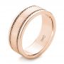 14k Rose Gold 14k Rose Gold Custom Cable And Brushed Finish Unisex Band - Three-Quarter View -  102183 - Thumbnail