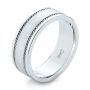 14k White Gold Custom Cable And Brushed Finish Unisex Band - Three-Quarter View -  102183 - Thumbnail