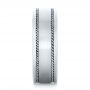14k White Gold Custom Cable And Brushed Finish Unisex Band - Side View -  102183 - Thumbnail