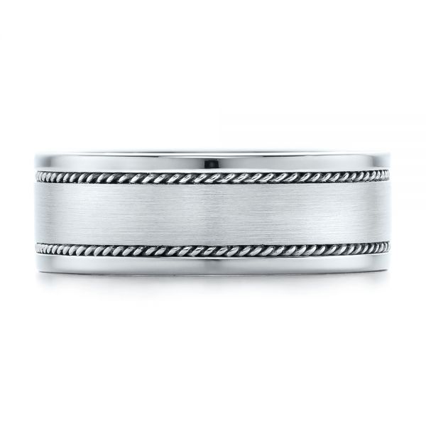  Platinum Platinum Custom Cable And Brushed Finish Unisex Band - Top View -  102183