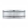 14k White Gold Custom Cable And Brushed Finish Unisex Band - Top View -  102183 - Thumbnail