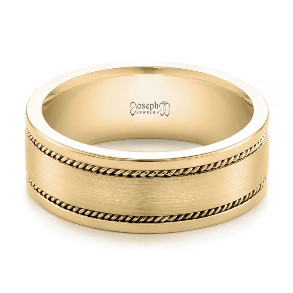 14k Yellow Gold 14k Yellow Gold Custom Cable And Brushed Finish Unisex Band - Flat View - 102183