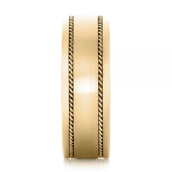 18k Yellow Gold 18k Yellow Gold Custom Cable And Brushed Finish Unisex Band - Side View -  102183