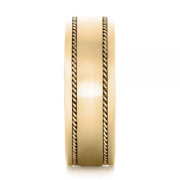 14k Yellow Gold 14k Yellow Gold Custom Cable And Brushed Finish Unisex Band - Side View - 102183