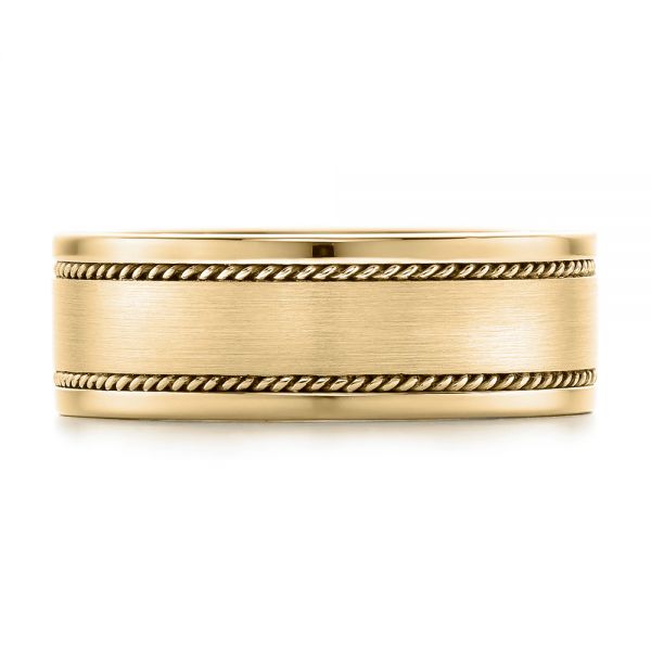 18k Yellow Gold 18k Yellow Gold Custom Cable And Brushed Finish Unisex Band - Top View -  102183