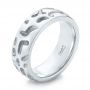  Platinum Platinum Custom Carved Men's Wedding Band - Three-Quarter View -  103445 - Thumbnail