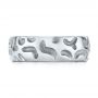 14k White Gold 14k White Gold Custom Carved Men's Wedding Band - Top View -  103445 - Thumbnail