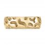 14k Yellow Gold 14k Yellow Gold Custom Carved Men's Wedding Band - Top View -  103445 - Thumbnail