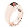 14k Rose Gold 14k Rose Gold Custom Checkerboard Garnet Men's Band - Three-Quarter View -  103137 - Thumbnail