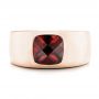 18k Rose Gold 18k Rose Gold Custom Checkerboard Garnet Men's Band - Top View -  103137 - Thumbnail