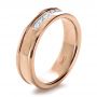 18k Rose Gold 18k Rose Gold Custom Diamond Men's Band - Three-Quarter View -  1165 - Thumbnail