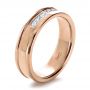 18k Rose Gold 18k Rose Gold Custom Diamond Men's Band - Three-Quarter View -  1165 - Thumbnail